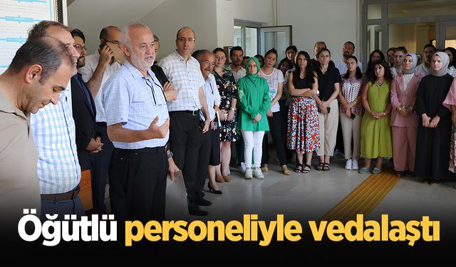 Öğütlü personeliyle vedalaştı