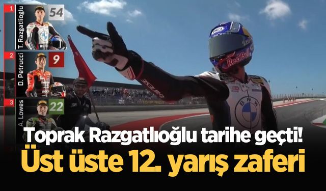 Toprak Razgatlıoğlu tarihe geçti! Üst üste 12. yarış zaferi