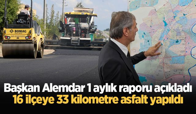 Başkan Alemdar 1 aylık raporu açıkladı: 16 ilçeye 33 kilometre asfalt yapıldı