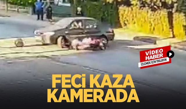 Kadın motosikletlinin yaralandığı kaza kamerada