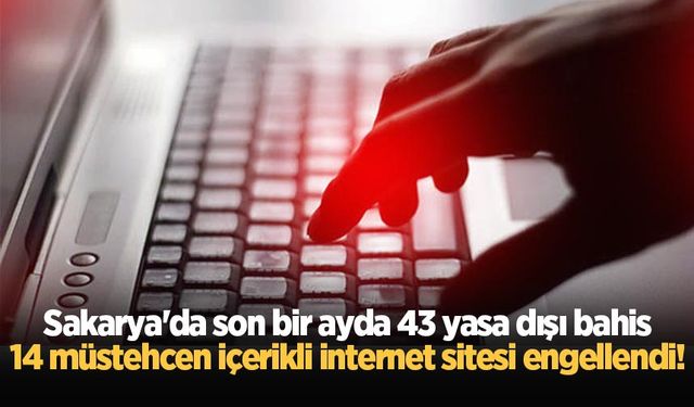 Sakarya'da son bir ayda 43 yasa dışı bahis, 14 müstehcen içerikli internet sitesi engellendi!