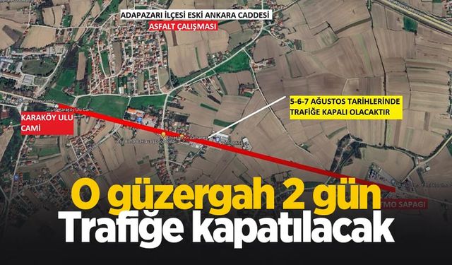 Büyükşehir uyardı: O güzergâh 2 gün trafiğe kapanacak