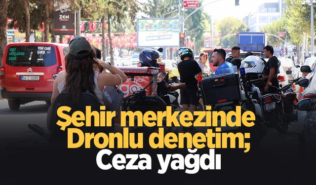 Polisten motosiklet sürücülerine dronlu denetim