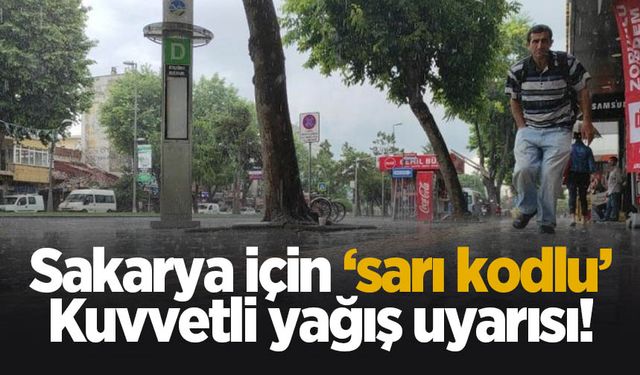 Sakaryalılar dikkat: Sarı kodlu uyarı yapıldı