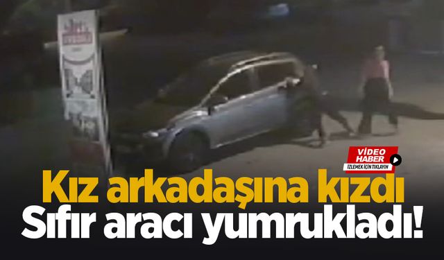 Kız arkadaşına sinirlendi, yeni aracı yumruklayıp zarar verdi