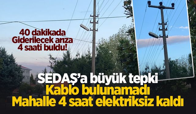 Beşköprü'de SEDAŞ tepkisi; Kopan teli 4 saatte zor değiştirdiler