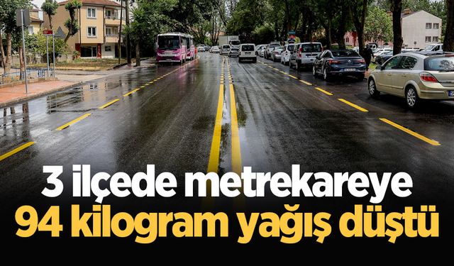 3 ilçede metrekareye 94 kilogram yağış düştü