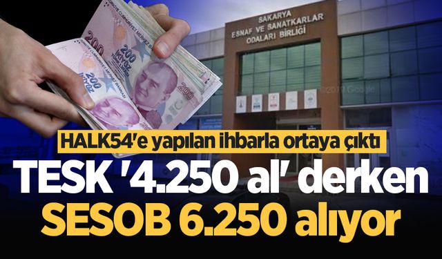 HALK54'e yapılan ihbarla ortaya çıktı: TESK '4.250 al' derken SESOB 6.250 alıyor