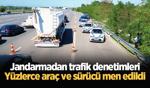 Jandarmadan trafik denetimleri: Yüzlerce araç ve sürücü men edildi