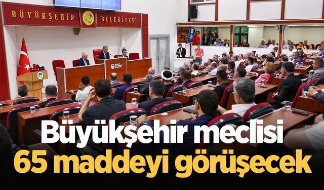 Büyükşehir meclisi 65 maddeyi görüşecek