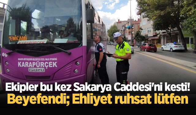 Ekipler bu kez Sakarya Caddesi'ni kesti! Beyefendi; Ehliyet ruhsat lütfen