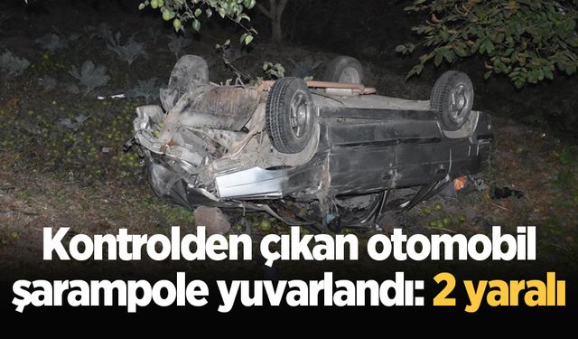 Kontrolden çıkan otomobil şarampole yuvarlandı: 2 yaralı