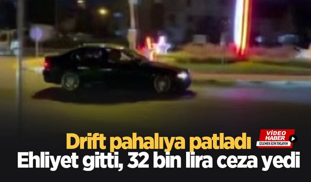 Şehrin göbeğinde attığı drift pahalıya patladı