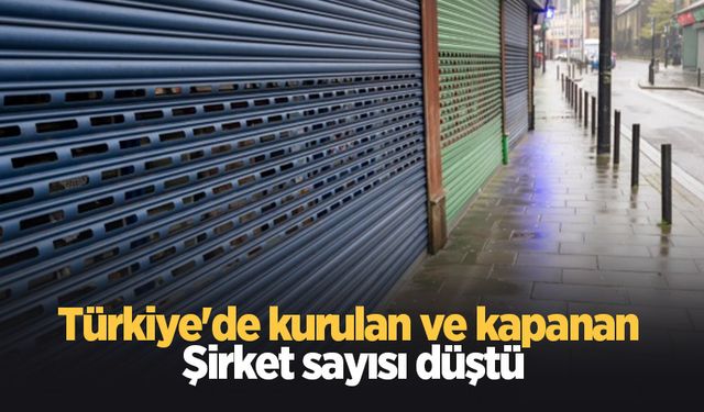 Türkiye'de kurulan ve kapanan şirket sayısı düştü