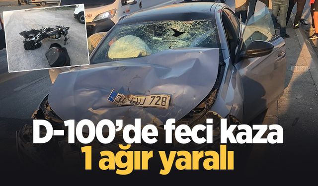 Otomobil ile motosiklet çarpıştı: 1 ağır yaralı