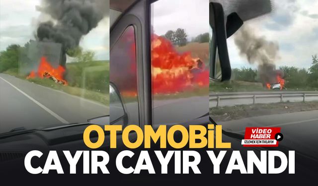 Takla atan otomobil alev topuna döndü: 1 yaralı