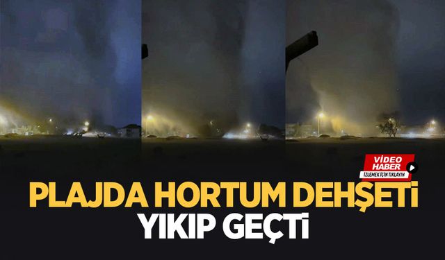 Sahilde çıkan hortum kamerada