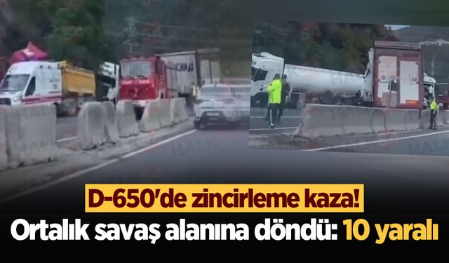 D-650'de zincirleme kaza! Ortalık savaş alanına döndü: 10 yaralı