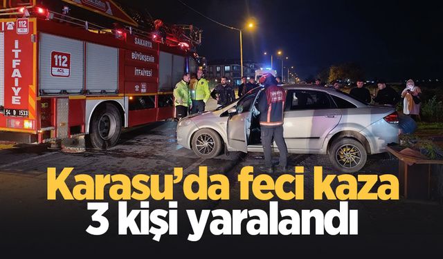 Karasu'da iki otomobil çarpıştı: 3 yaralı