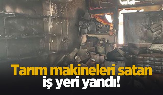 İş yerinde yangın; Tarım makineleri kül oldu