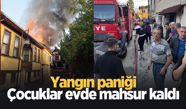 Yangın paniği; Mahsur kalan 2 çocuğu itfaiye kurtardı