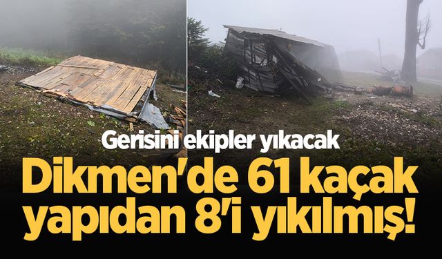 Dikmen'de 61 kaçak yapıdan 8'i yıkılmış! Gerisini ekipler yıkacak