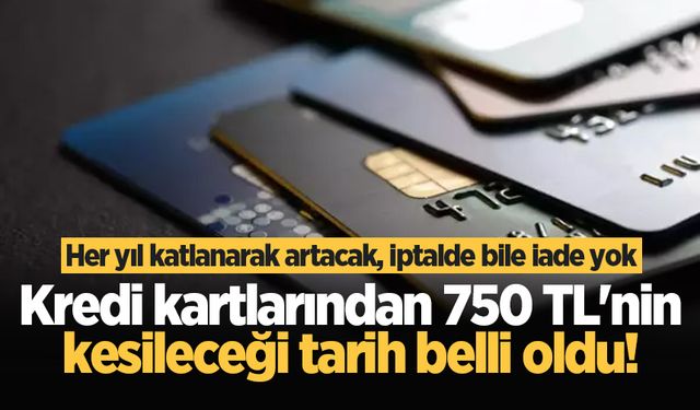 Kredi kartlarından 750 TL'nin kesileceği tarih belli oldu!