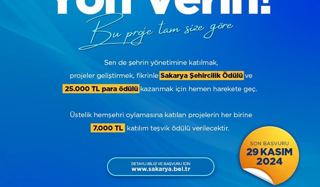 Büyükşehir Sakarya’nın geleceği için sözü gençlere bırakıyor: En iyi projeler yarışacak