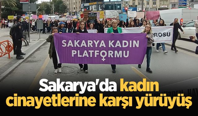 Sakarya'da kadın cinayetlerine karşı yürüyüş