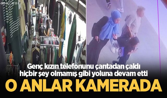 Genç kızın telefonunu çantadan çaldı, hiçbir şey olmamış gibi yoluna devam etti