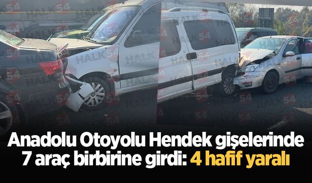 Anadolu Otoyolu Hendek gişelerinde 7 araç birbirine girdi: 4 hafif yaralı