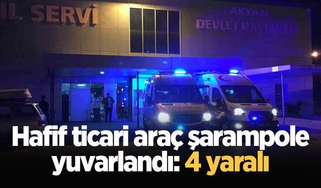 Hafif ticari araç şarampole yuvarlandı: 4 yaralı