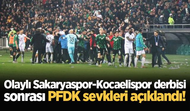 Olaylı Sakaryaspor-Kocaelispor derbisi sonrası PFDK sevkleri açıklandı!