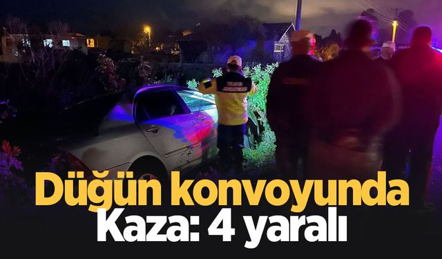 Düğün konvoyunda kaza: 4 yaralı