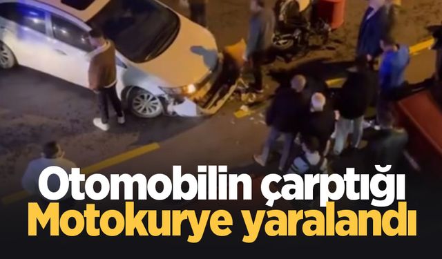 Otomobil motokuryeye çarptı: 1 yaralı