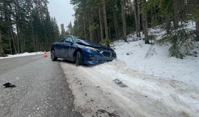 Lüks otomobil kara saplandı