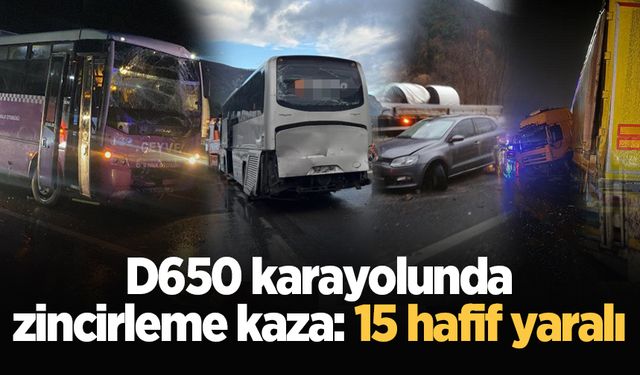 D650 karayolunda zincirleme kaza: 15 hafif yaralı