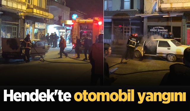 Hendek'te otomobil yangını