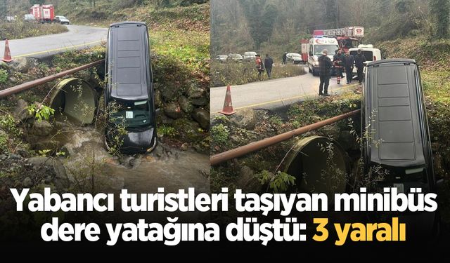 Sapanca'da yabancı turistleri taşıyan minibüs dere yatağına düştü: 3 yaralı