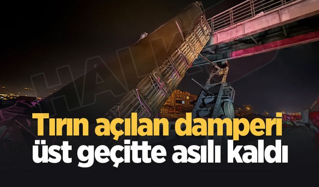 Faciadan dönüldü; Damper üst geçide çarptı