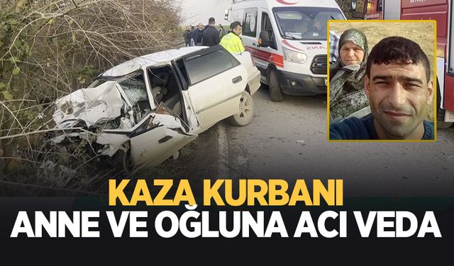 Kazada ölen anne ve oğlu toprağa verildi