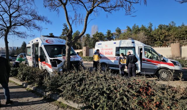 Hasta taşıyan ambulans kaza yaptı