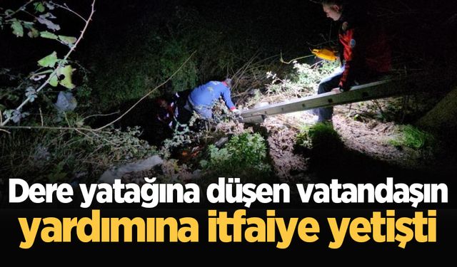 Dere yatağına düşen vatandaşın yardımına itfaiye yetişti