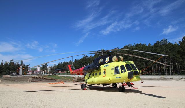 Yangın söndürme helikopteri konuşlandırıldı