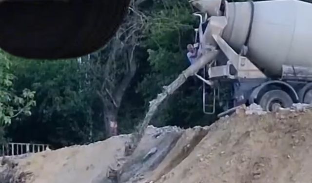 Betonu ormana boşalttırken suçüstü yakalandı