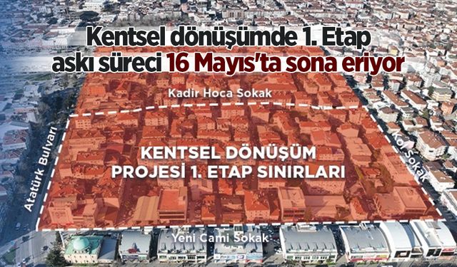 Kentsel dönüşümde 1. Etap askı süreci 16 Mayıs'ta sona eriyor