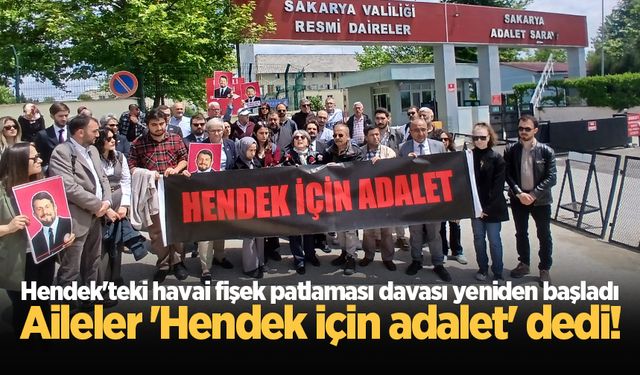 Hendek'teki havai fişek patlaması davası yeniden başladı: Aileler 'Hendek için adalet' dedi!