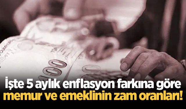 Memur ve emeklinin 5 aylık enflasyon farkı belli oldu