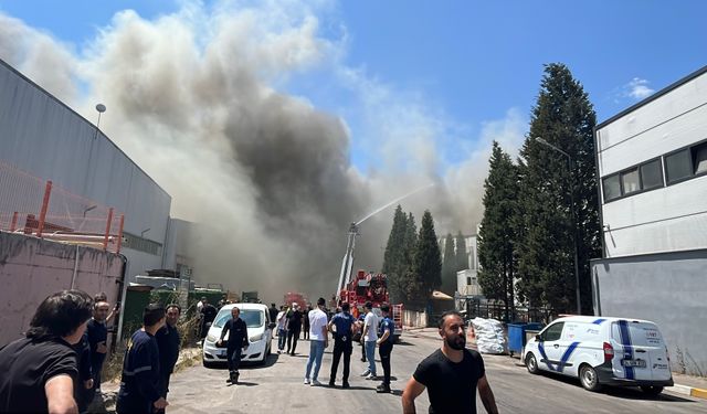 Plastik varil fabrikasında korkutan yangın