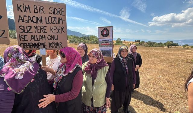 Köylüler taş ocağına karşı eylem yaptı